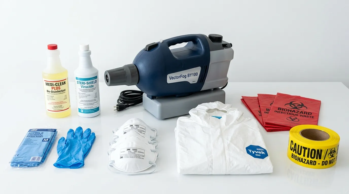 Professional biohazard remediation crew working in Little Chute